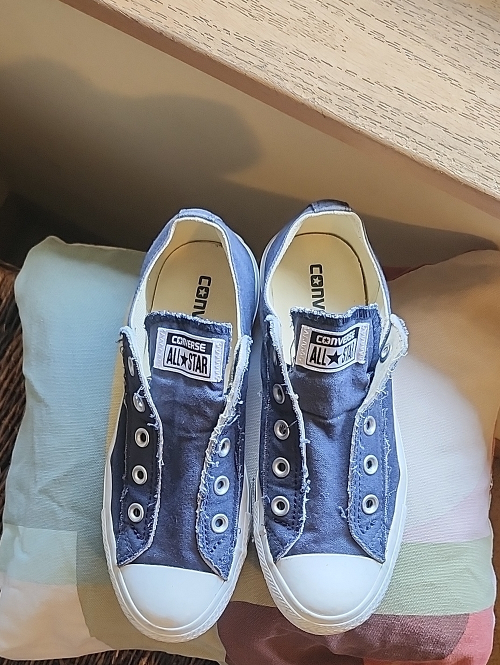 Converse Blue Canvas Slip-On Low Top Sneakers